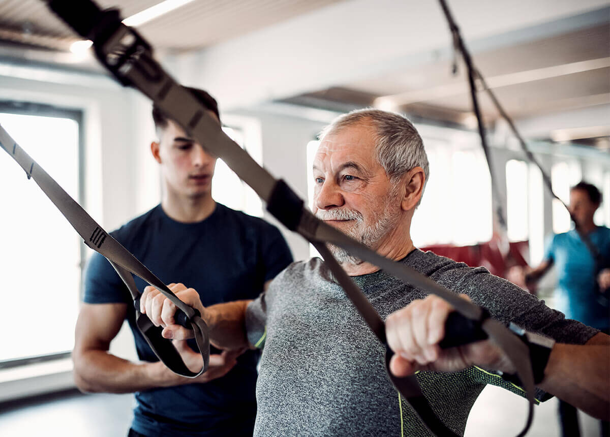 Mitglied und Trainer bei einer Koordinationstraining-Übung im SPIRIT4